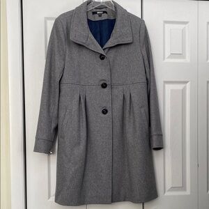 DKNY Grey Wool Coat Size 14